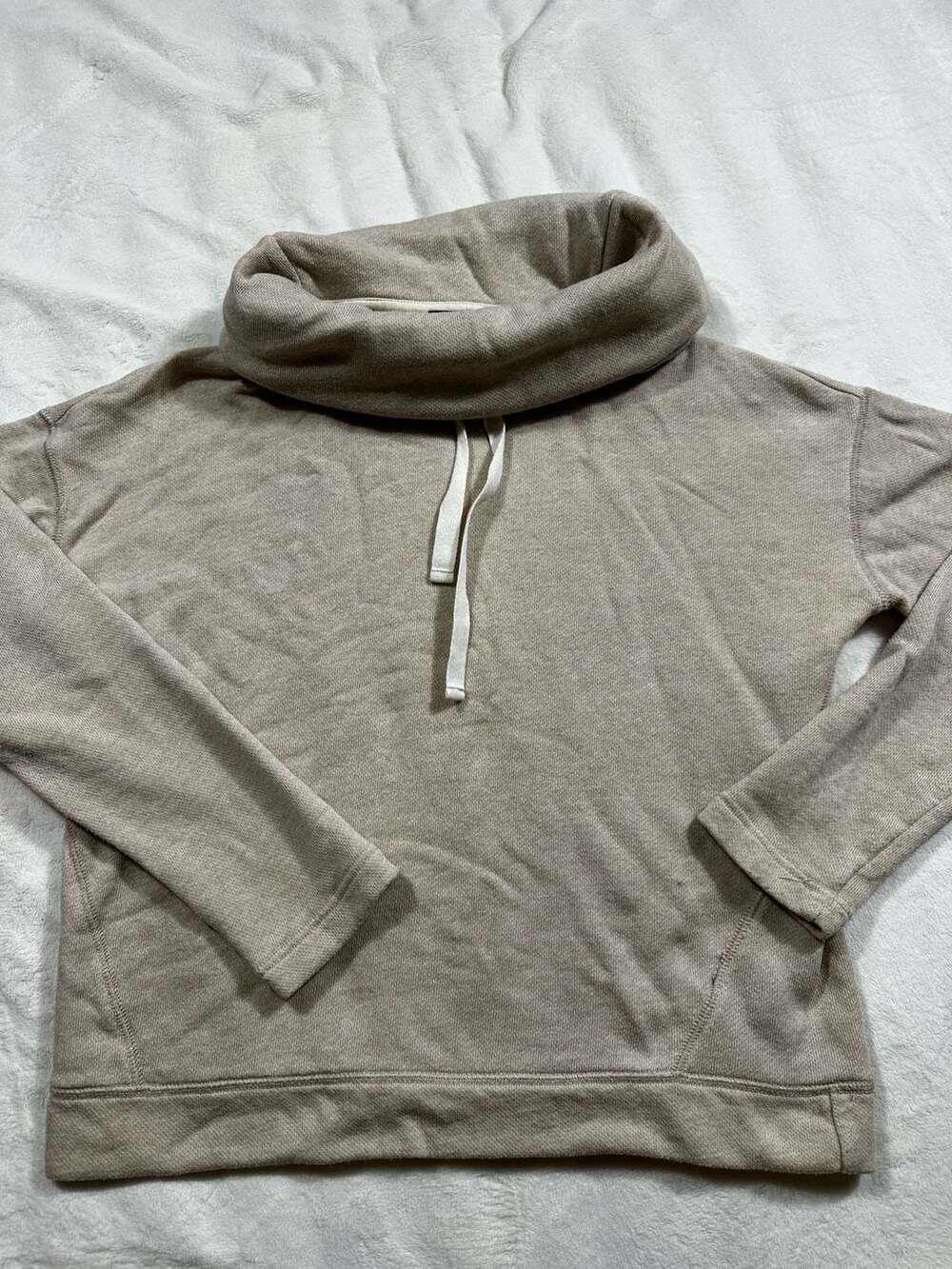 Lauren Jeans Co. Ralph Lauren Women's Beige Cowl Neck Pullover Sweatshirt Medium